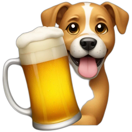 Dog with beer emoji