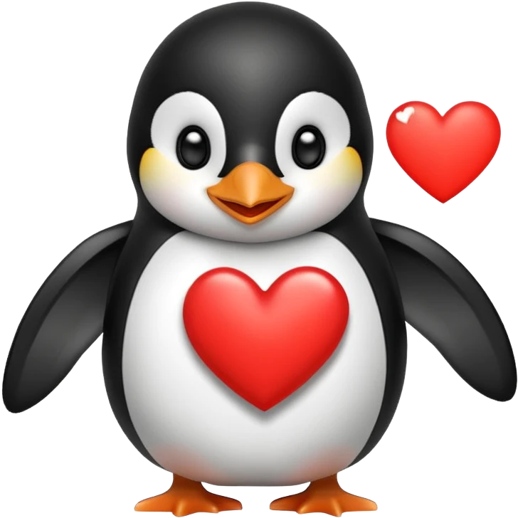 Pingüino enamorado  emoji