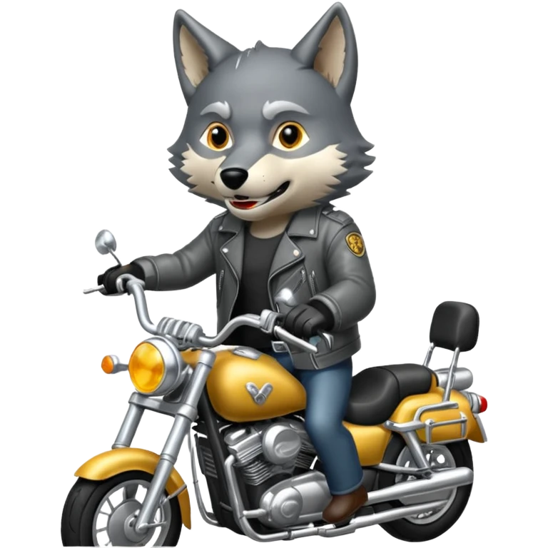 wolf riding a motorcycle  emoji