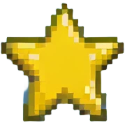 yellow volumetric 4-pointed star, four terminal star emoji