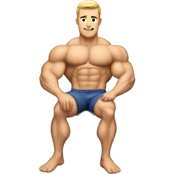 Muscular Caucasian gay bodybuilders on couch emoji