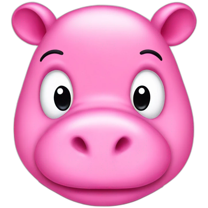cute pink hippo showing his togue emoji