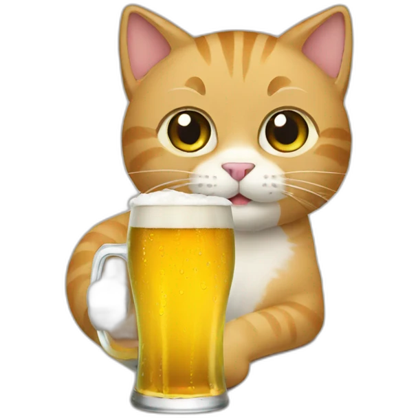 cat drinking beer emoji