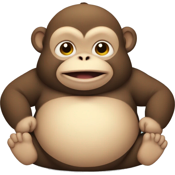 chubby monkey with a belly emoji