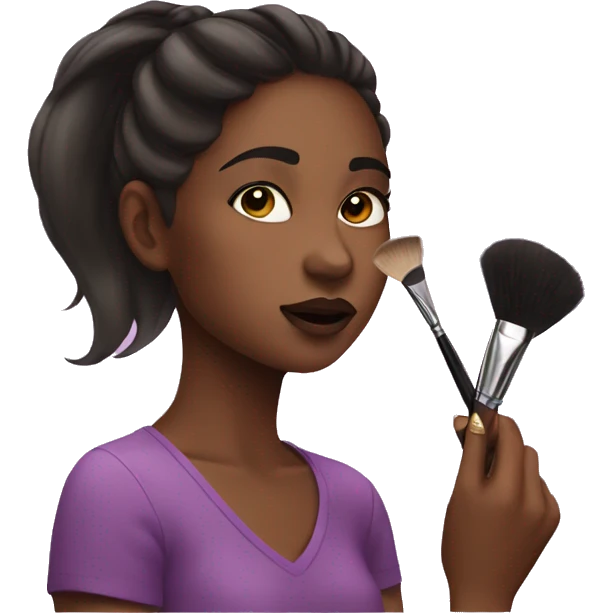 girl doing her makeup emoji