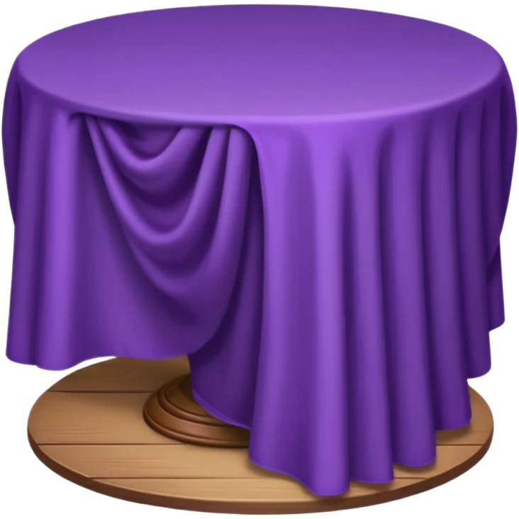 round table with a purple cloth on it emoji