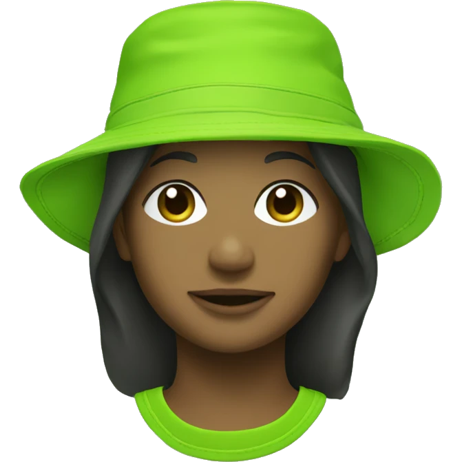 Lime green bucket hat emoji