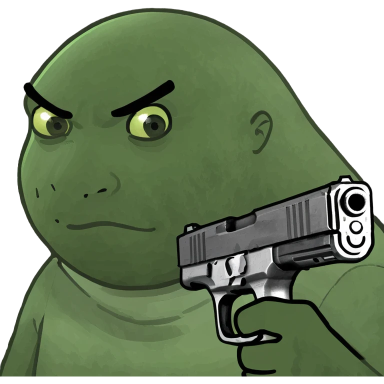 black guy holding gun emoji