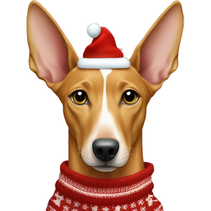 Pharaoh Hound wearing christmas Sweater  emoji