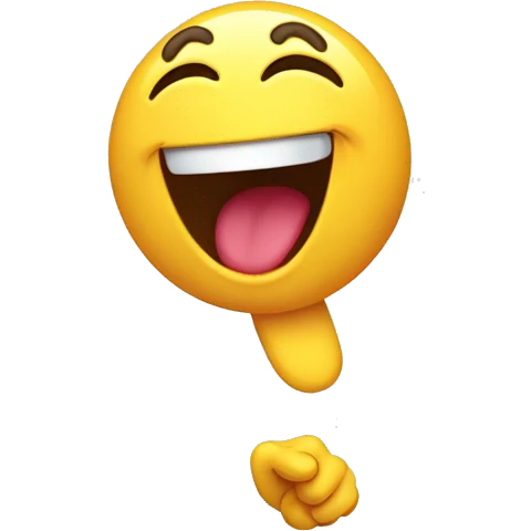 laughing out loud emoji pointing to the left emoji