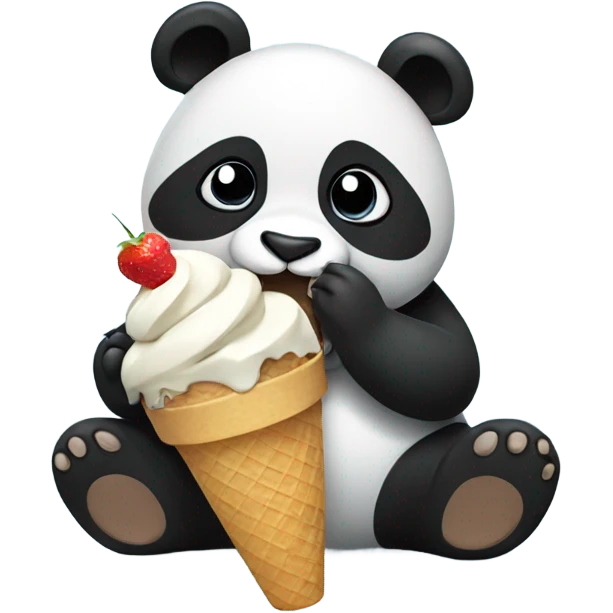 Panda eating ice cream emoji