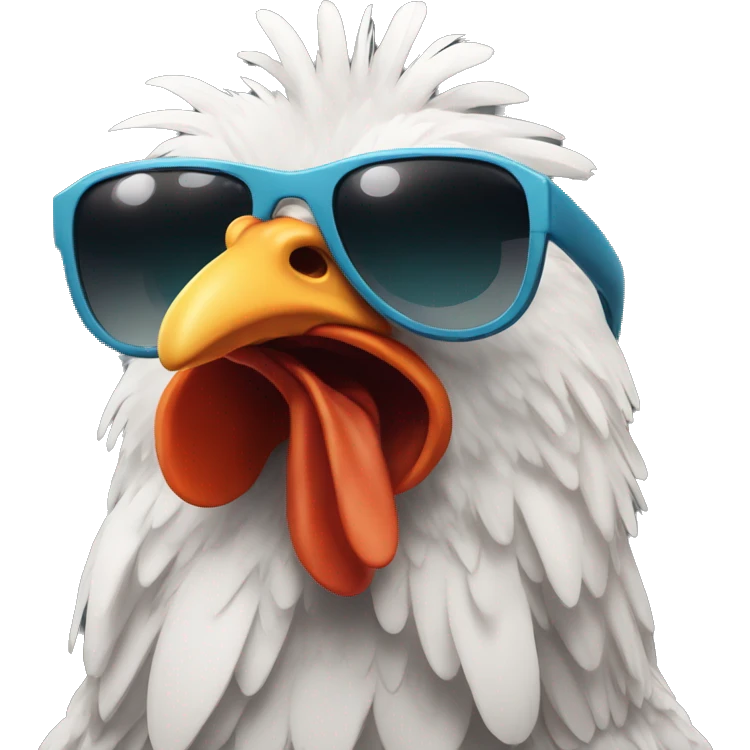 Cool chicken with sunglass  emoji