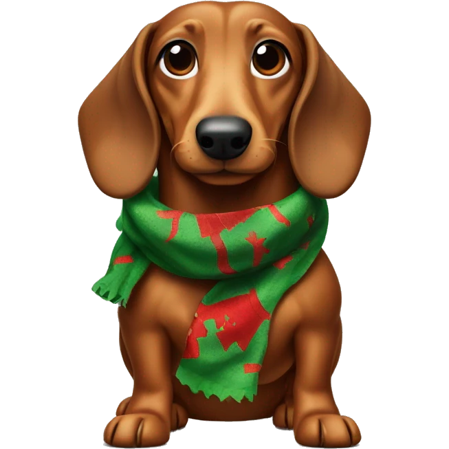 wiener dog with christmas cloth emoji