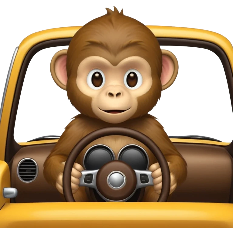 monkey with car emoji
