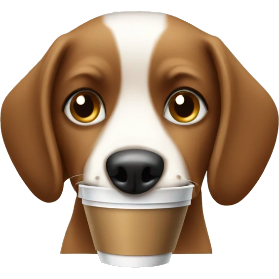 dog with coffee emoji