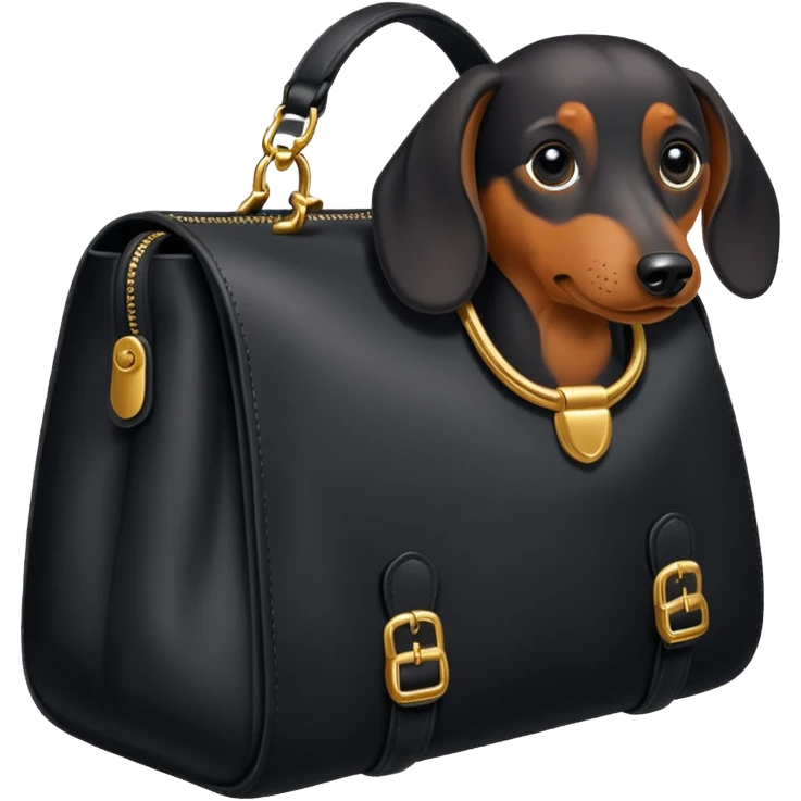a black bag in the shape of a dachshund emoji