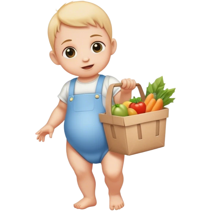 Giant baby delivering groceries  emoji