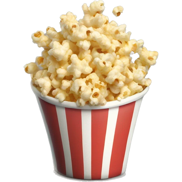 Popcorn in a striped cup with a TV emoji