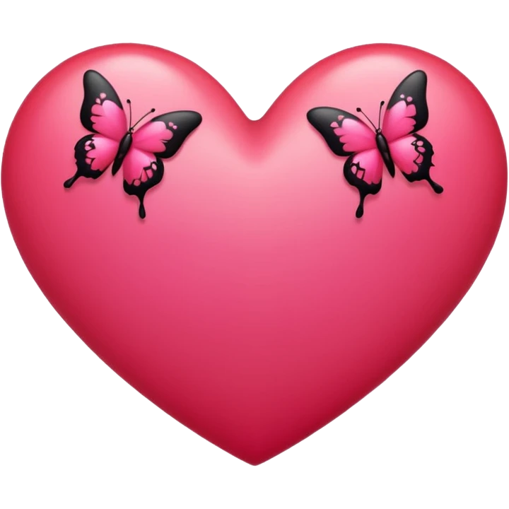 Really cool heart emoji for my sexy girlfriend that’s mainly  red & black. With just super super tiny hot pink butterflies on it.  emoji