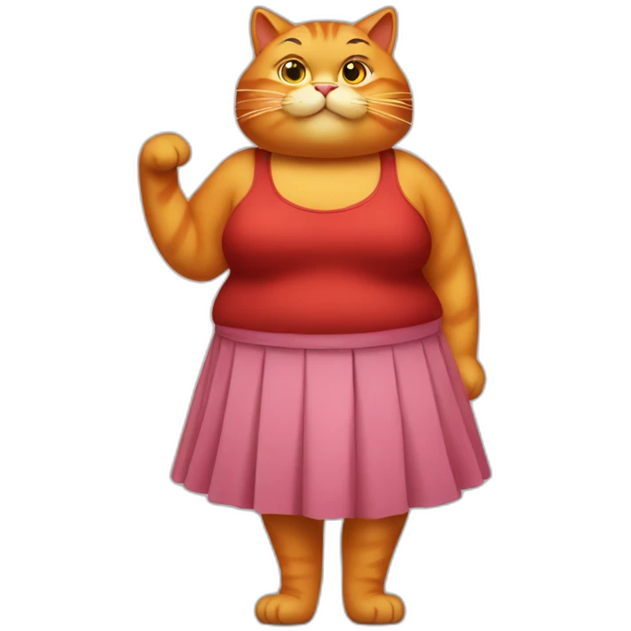 A fat red cat wearing skirt  emoji
