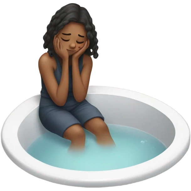 Sad women on the bathroom  emoji