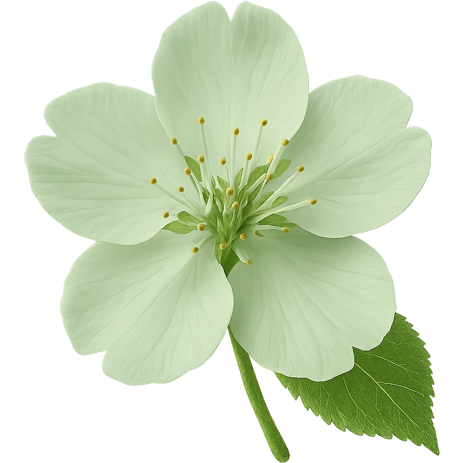 show green one cherry blossom, remove background emoji