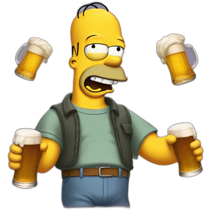 Homer simpson qui boit une bière  emoji