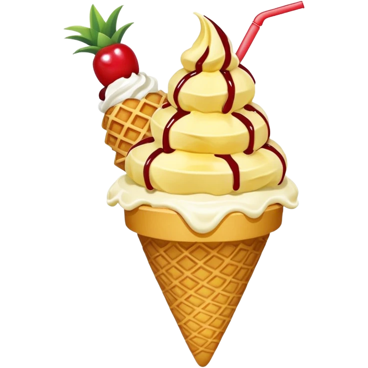 Pineapple ice cream sundae emoji