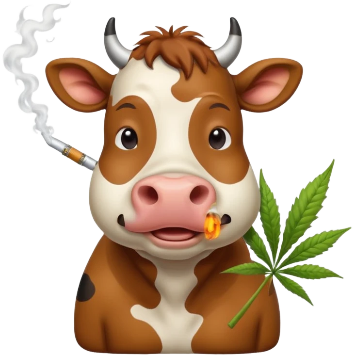 cow smoke weed emoji