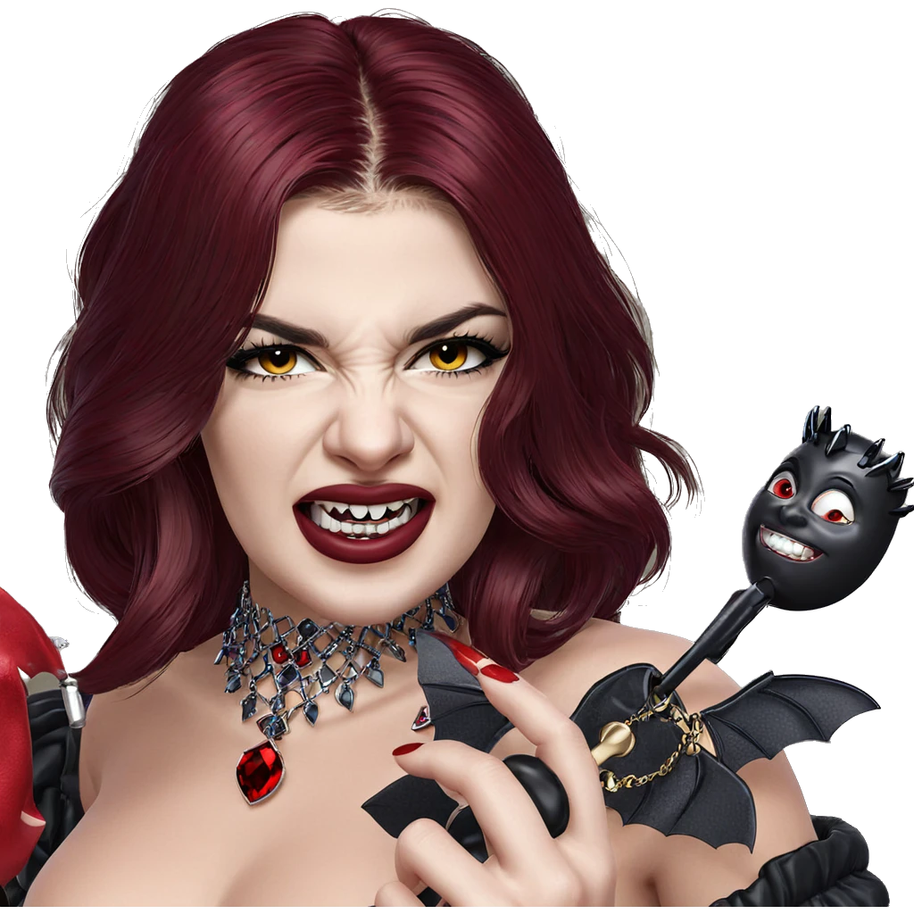 vampire girl with jewelry emoji