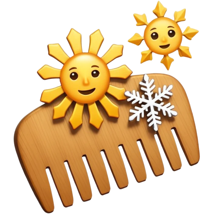 comb with a small sun and snowflake nearby emoji