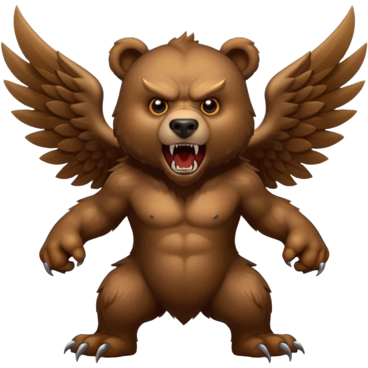 aggressive bear with wings emoji
