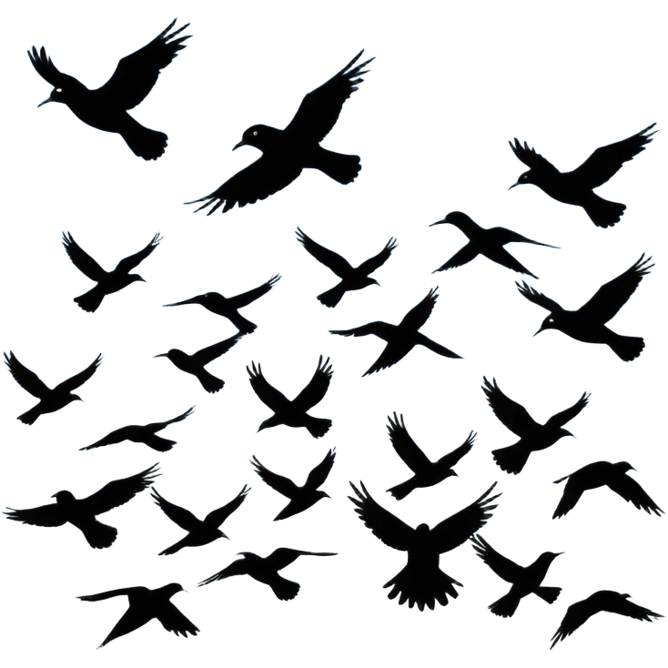 birds flying in a single line emoji