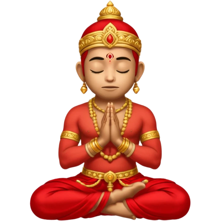 Hanuman ji seated and praying with close eyes emoji