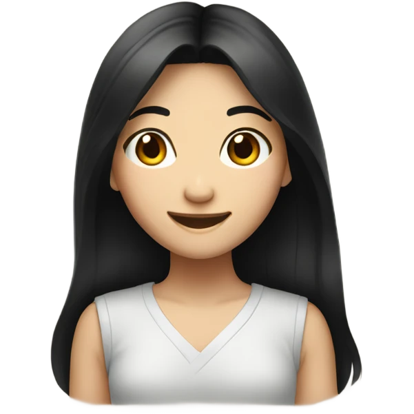 smiling asian girl with long black hair emoji