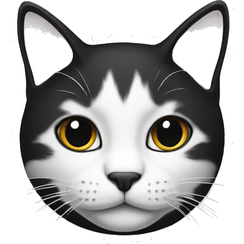 Cat blak and white emoji