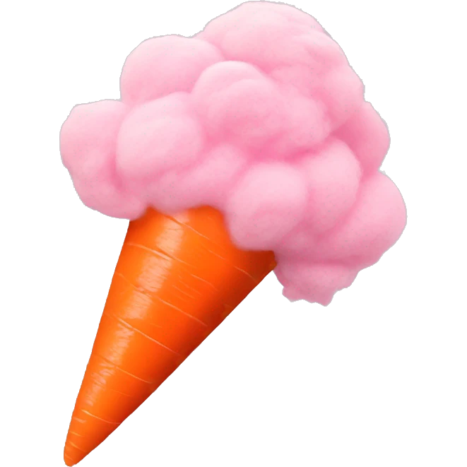 a cotton candy eating carrot emoji