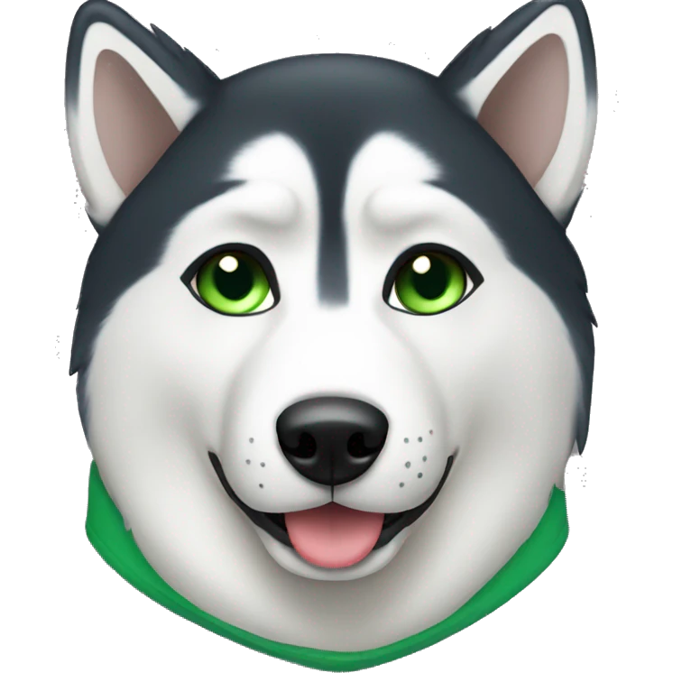 Husky with Green Collar emoji