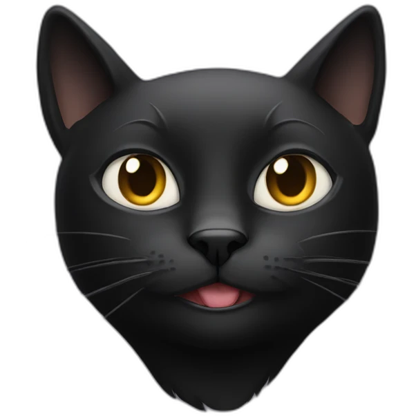Black cat zoned out emoji