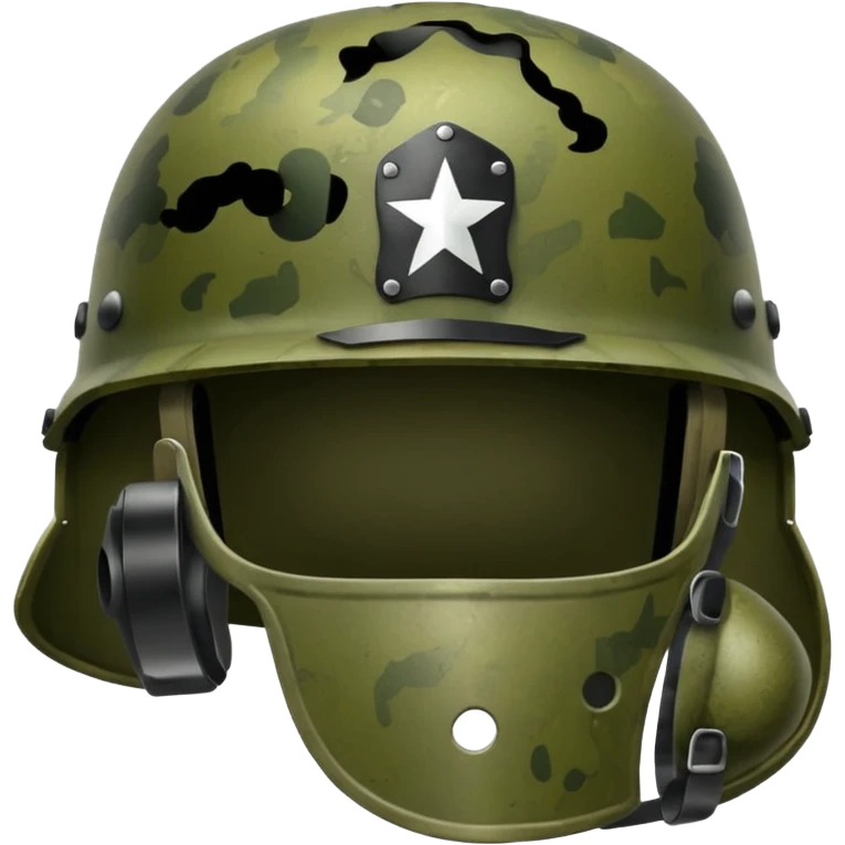 military helmet in camouflage ww2 emoji