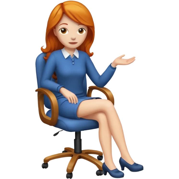 ginger woman sitting on chair emoji