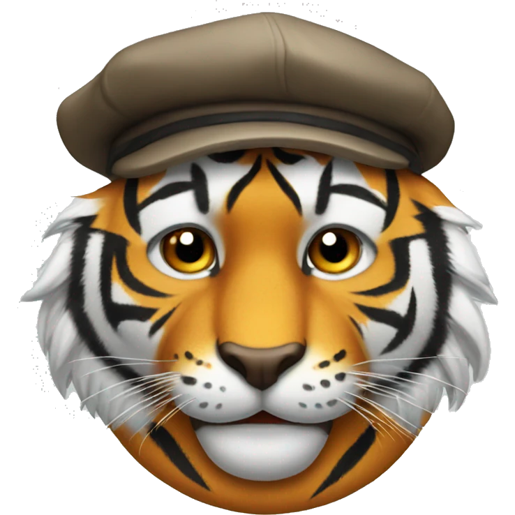 Tiger wearing cap emoji