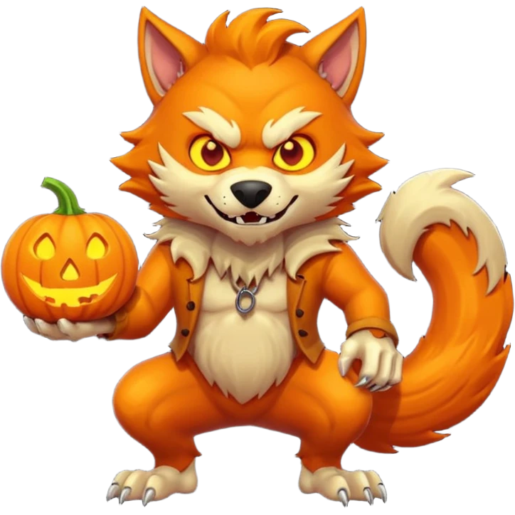 werewold with pumpkin  emoji
