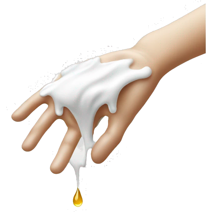 milk dripping off hand emoji