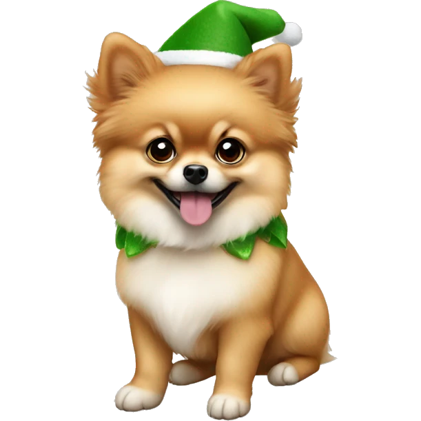 Pomeranian puppy wearing elf ears  emoji