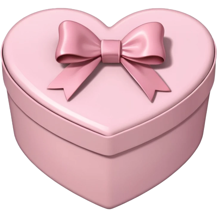 pale pink heart box, pale pink bow, filled with chocolates inside emoji