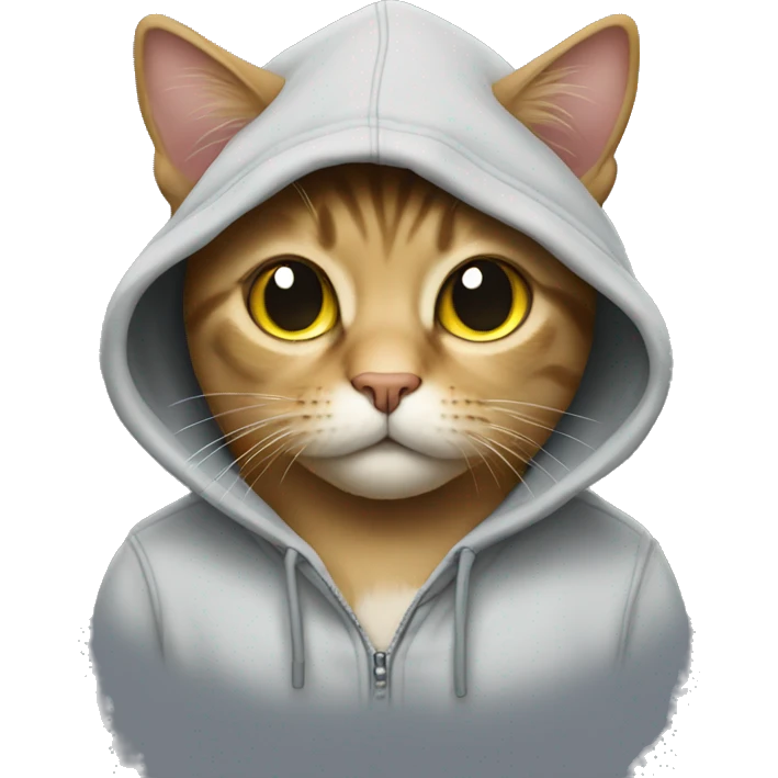 Cat wearing a hoodie emoji