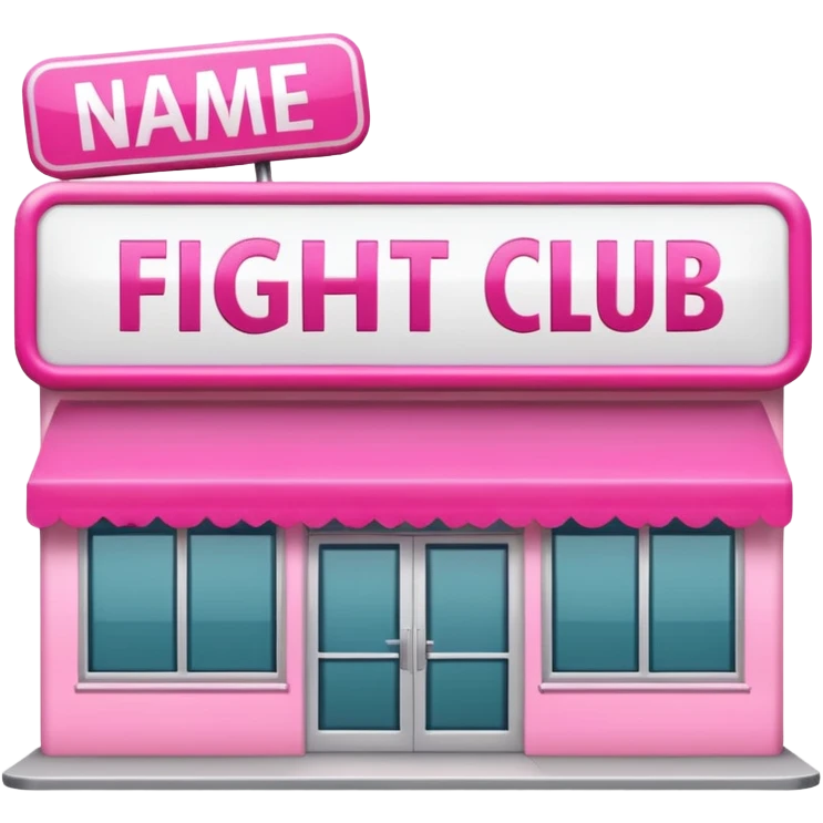 Pink Shop and name on the shop 'fight club' emoji
