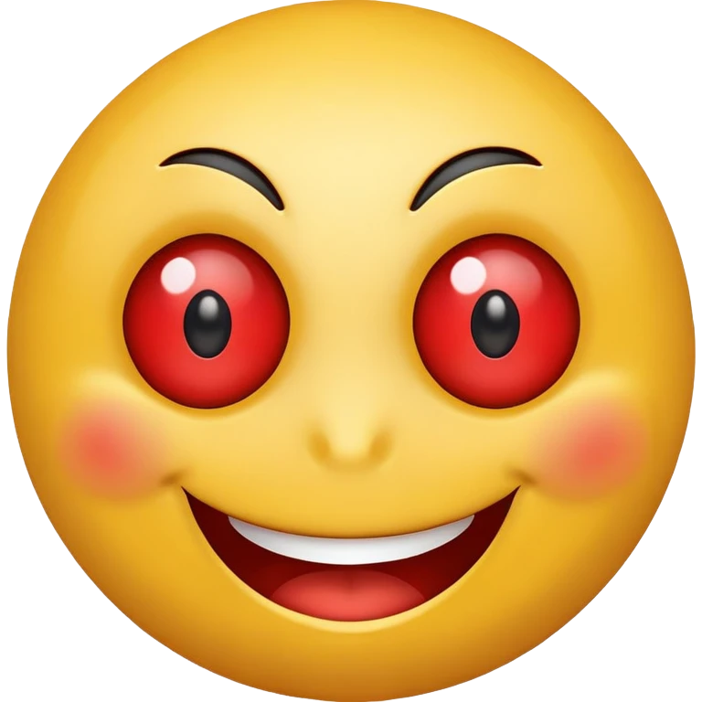 Happy smily with red eyes emoji