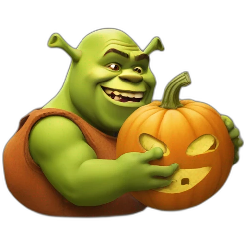 shrek eating pumpkin emoji
